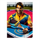 Bedeko Rafaet Nadal Tenis Tasarım Mdf 9 Parça Puzzle Tablo