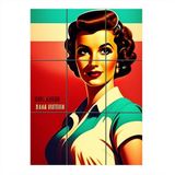 Bedeko Retro Kadın Poster Mdf 9 Parça Puzzle Tablo