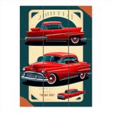 Bedeko Retro Klasik Araba Ahşap 9 Parça Puzzle Tablo