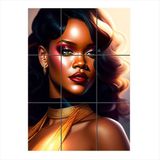 Bedeko Rihanna Tasarımlı Mdf 9 Parça Puzzle Tablo