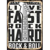 Bedeko Rock And Roll Hediyelik Ahşap Tablo