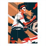 Bedeko Roger Federer Tenis Tasarımlı 9 Parça Puzzle Tablo