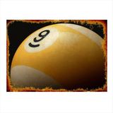 Bedeko Sarı Bilardo Topu Desenli Mdf Tablo