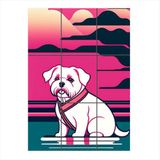 Bedeko Sevimli Köpek Temalı Mdf 9 Parça Puzzle Tablo
