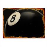 Bedeko Siyah Bilardo Topu Desenli Ahşap Tablo