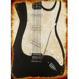 Bedeko Siyah Elektro Gitar Modern Mdf Tablo