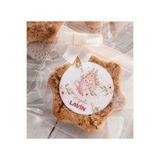 bedesigntr Kişiye Özel Hoşgeldin Bebek Etiketi 3x3cm Yuvarlak 88 Adet Yapışkanlı Etiket Sticker - Kız Bebek