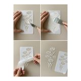 Bedoris Duvar Kabartma Şablonu -Flower Desenli Stencil 1 ADET