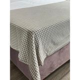 Bedy Guard Kare Soft Keten Pamuk Pike Yatak Örtüsü - Beyaz - Kahverengi - 110*120cm