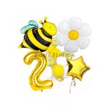 Bee Arı Ve Papatya Konsept 2 Yaş Balon Set Bee Arı Ve Papatya Tema Parti Doğum Günü Parti Balon Set