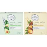 Bee Beauty Avokado Yağlı Katı Sabun 125 gr + Argan Yağlı Katı Sabun 125 gr (2'li Set)