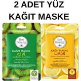 Bee Beauty Yüz Kağıt Maske Limon-(Aydınlatıcı)&kivi(Canlandırıcı)