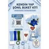 Bee Flower Shop Mavi Lilyum Buketi Kendin Yap (Dıy) Kiti | 65 Adet Şönil Içerir Hobi ve Hediye Seti