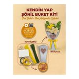 Bee Flower Shop Sarı Lilyum Buketi Kendin Yap (Dıy) Kiti | 65 Adet Şönil Içerir Hobi ve Hediye Seti