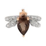 Bee Goddess Queen Bee Kadın Yakut Pırlanta Altın Tekli Küpe - Rose Gold - Standart