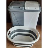 Bee Home Katlanabilir Çamaşır Sepeti 25 lt. ve İki Bölmeli 90 lt Kirli Çamaşır Sepeti