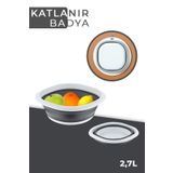Bee Home Katlanır Badya Leğen Akordiyon Katlanabilir Badya 2,7 Lt orta badya