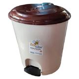 Bee Home Pedallı Basmalı Açılır Kapak Iç Kovalı Ofis Banyo Mutfak Çöp Kutusu Kovası / Plastik / 7 Litre / Krem / 22 x 24 x 26 Cm.