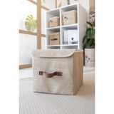 Bee Jüt Dolap Içi Organizer Takı, Makyaj, Banyo, Ofis Düzenleyici Kapaklı Saklama Kutusu 25X25X25 cm