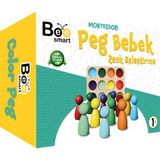 Bee Smart Ahşap Waldorf Gökkuşağı İnsan Figürleri 12 Li Eğitici Oyun Seti Doğal Malzeme