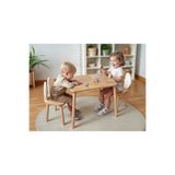 Bee Smart Safir Meşe Beyaz Kulak 2 Sandalyeli Aktivite Masası Çocuk Çalışma Masası ms-80