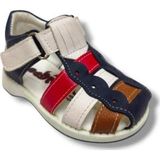 Beebron 3014-20 Anatomik Önü Kapali 3 Şeritli Erkek Çocuk Sandalet Lacivert Kırmızı 18-20