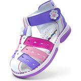 Beebron Ortopedik Kız Bebek ve Çocuk Sandaleti Gök Kuşağı Serisi GKU2404b Beyaz Lila Pembe 23 - Beyaz - Lila - Pembe