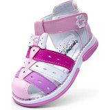 Beebron Ortopedik Kız Bebek ve Çocuk Sandaleti Gök Kuşağı Serisi GKU2404b Pembe Beyaz Fuşya 22 - Pembe - Beyaz - Fuşya