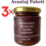 Beechocolate 3'lü El Yapımı Çikolatalı Vegan Fındık Kreması (600 Gr.)Ilave Şekersiz Glutensiz