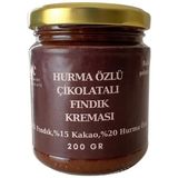 BEECHOCOLATE El Yapımı Rafine Şekersiz HURMALI ÇİKOLATALI FINDIK KREMASI - VEGAN- Şeker İlavesiz - 200 gr