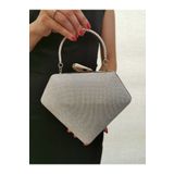 BEEGİ CONCEPT KADIN BİG GÜMÜŞ ABİYE CLUTCH GECE ZİNCİRLİ DÜĞÜN ÇANTASI