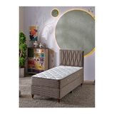 Beehanem Almula 90X190 Tek Kişilik (Baza+Başlık+Yatak) 3 Lü Set (Keten Kahve)