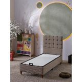 beehanem Bengü 90x190 Tek Kişilik (BAZA BAŞLIK) 2 Li Set-KETEN KAHVE-106