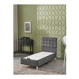 Beehanem Bengü 90X190 Tek Kişilik (Baza+Başlık) 2 Li Set (Jeryy Gri)