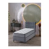 Beehanem Bengü 90X190 Tek Kişilik (Baza+Başlık+Yatak) 3 Lü Set (Gri)