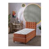 Beehanem Bengü 90X190 Tek Kişilik (Baza+Başlık+Yatak) 3 Lü Set (Kiremit)