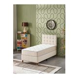 Beehanem Bengü 90X190 Tek Kişilik (Baza+Başlık+Yatak) 3 Lü Set (Krem)