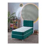 Beehanem Bengü 90X190 Tek Kişilik (Baza+Başlık+Yatak) 3 Lü Set (Yeşil)