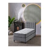 beehanem Bengü Babyface Kumaş Kahverengi 90x190 Yatak+Baza+Başlık 3'lü Set Sandıklı Ortopedik Konfor