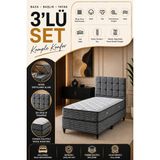 Beehanem Bengü Krem Tek Kişilik Baza + Yatak + Başlık Seti Depolama Alanlı Sandıklı Dayanıklı [3'lü Set] - 90 x 190 cm