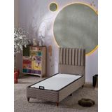 Beehanem Ezgi 90X190 Tek Kişilik (Baza+Başlık) 2 Li Set (Keten Kahve)