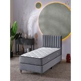 beehanem Ezgi 90x190 Tek Kişilik (Baza+Başlık+Yatak) 3 Lü Set (Gri) - 226