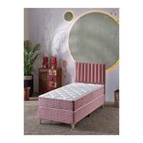 Beehanem Ezgi 90X190 Tek Kişilik (Baza+Başlık+Yatak) 3 Lü Set (Pembe)