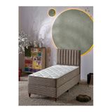 Beehanem Ezgi Kahverengi 100X200 Geniş Tek Kişilik Premium Baza + Başlık + Yatak Modern 3'Lü Set