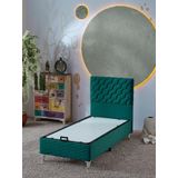 Beehanem Simge 90X190 Tek Kişilik (Baza+Başlık) 2 Li Set (Yeşil)