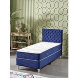 Beehanem Simge 90X190 Tek Kişilik (Baza+Başlık+Yatak) 3 Lü Set (Babyface Lacivert)