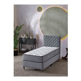 Beehanem Simge 90X190 Tek Kişilik (Baza+Başlık+Yatak) 3 Lü Set (Gri)