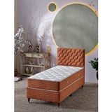 Beehanem Simge 90X190 Tek Kişilik (Baza+Başlık+Yatak) 3 Lü Set (Kiremit)