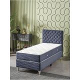 Beehanem Simge 90X190 Tek Kişilik (Baza+Başlık+Yatak) 3Lü Set (Babyace İndigo)