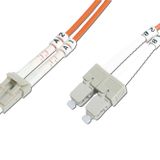 Beek Lc-sc Fiber Optik Patch Kablo, Multimode Om 2 50/125 Duplex, 3.0mm, Lszh, 1 Metre